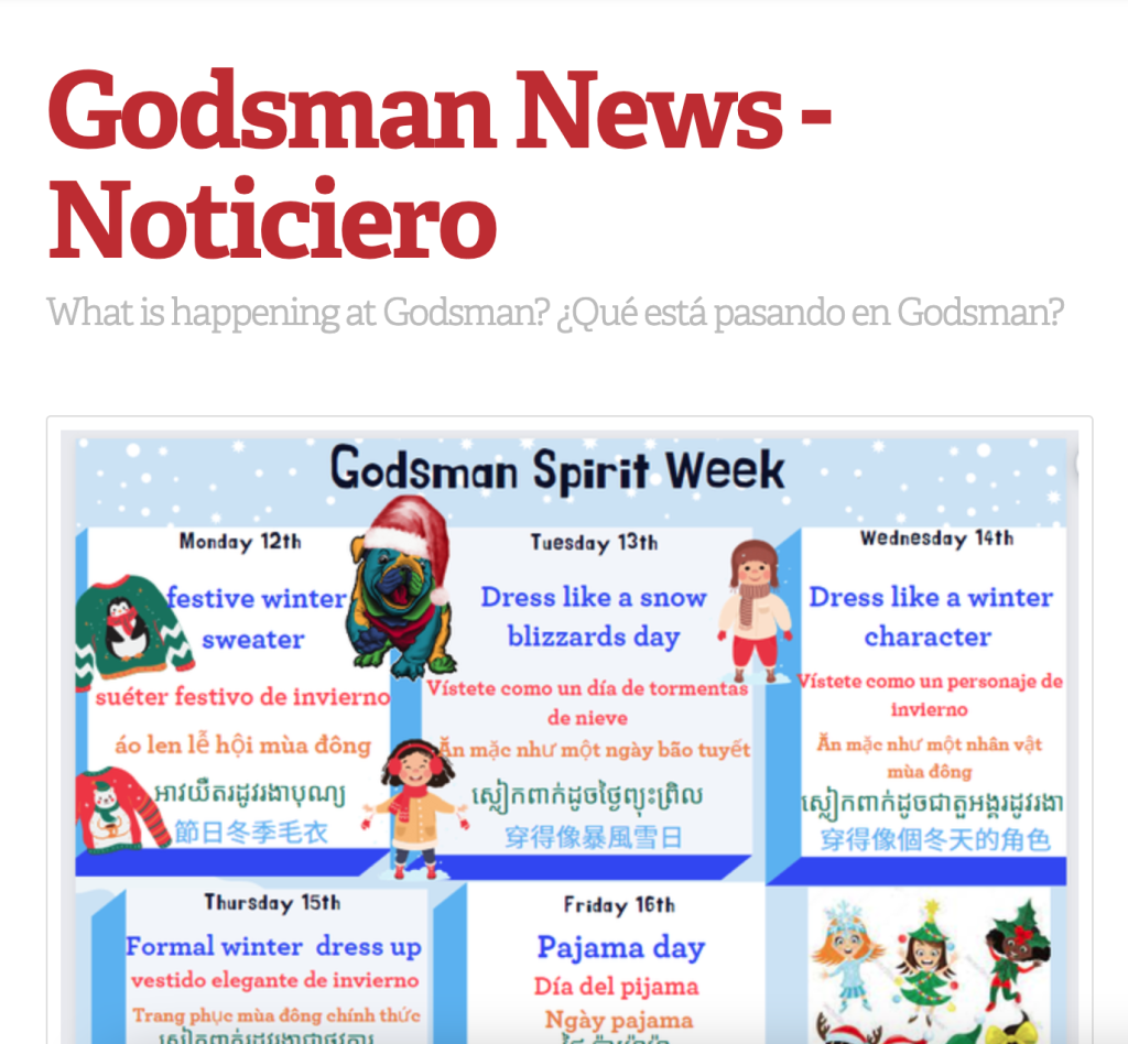 Godsman Elementary » Godsman NewsNoticiero